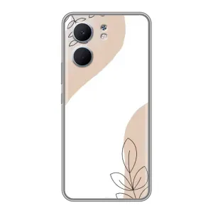 Силиконовый чехол с принтом в цветах на OPPO A5x (Нюдовая веточка абстракция)