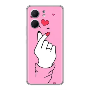 Чехол с принтом для OPPO A5x (AlphaPrint - Знак сердечка)
