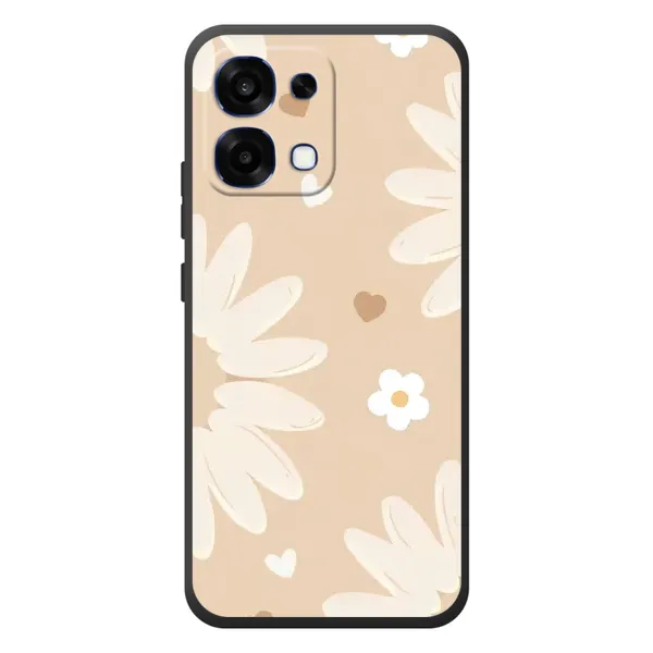 Чохол з принтом «Бежеві квіти» для OPPO A6 Pro