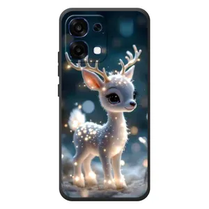 Яскравий чохол для OPPO A6 Pro з Зимові Оленята (Блискуче оленятко)