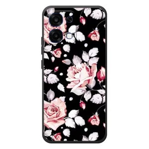 Чехлы с Цветами для OPPO A6 Pro (VPrint) (Цветочки на черном)
