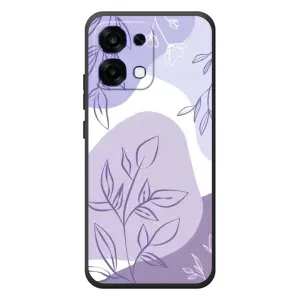 Силконовий чохол з принтом в квітах на OPPO A6 Pro (Фіолетове листя абстракція)