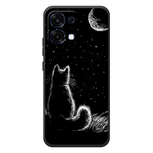 Чехол с принтом «Котик и луна» для OPPO A6 Pro