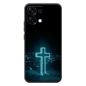 Чехол для OPPO A6 Pro (AlphaPrint) - (Христианские) (Крест и город)