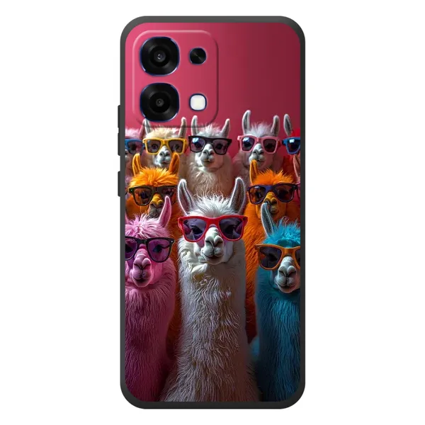 Чехол с принтом «Ламы в очках» для OPPO A6 Pro
