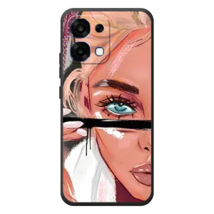 Чехол с печатью для OPPO A6 Pro - (Мода) (AlphaPrint) (Макияж)