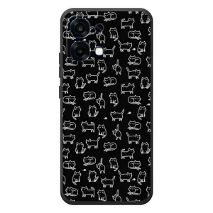 Чехол с принтом для OPPO A6 Pro (AlphaPrint) Модные коты (Меленькие котики)