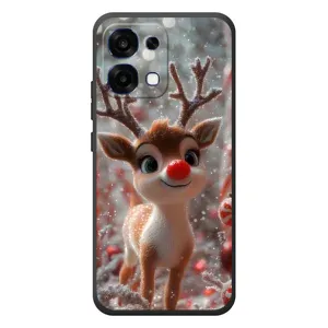 Яскравий чохол для OPPO A6 Pro з Зимові Оленята (Олень з носом)