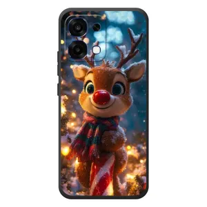 Яскравий чохол для OPPO A6 Pro з Зимові Оленята (Олень з шарфом)