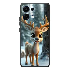 Яркий чехол для OPPO A6 Pro с Зимними Оленятами