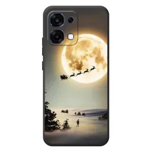 Новорічні, Святкові Чохли для OPPO A6 Pro - 2024 год (Санта на місяці)