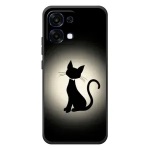 Чехол с принтом для OPPO A6 Pro (AlphaPrint) Модные коты (Силуэт котика)