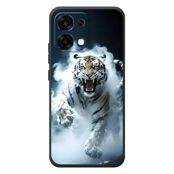 Чохол з принтом «Білий тигр у диму» для OPPO A6 Pro