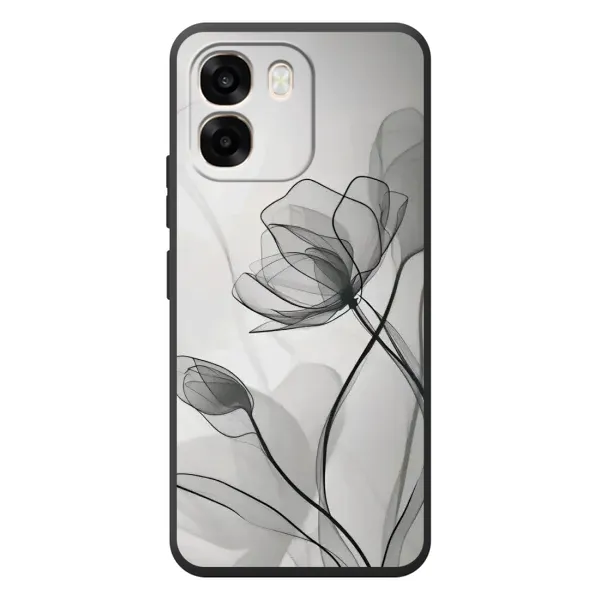 Чехол с принтом «Черные цветы» для OPPO A6