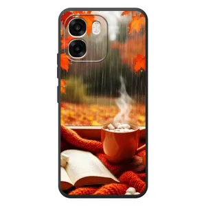 Чохол з принтом «Кава і дощ» для OPPO A6