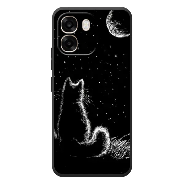 Чохол з принтом «Котик і місяць» для OPPO A6