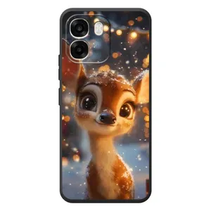 Яркий чехол для OPPO A6 с Зимними Оленятами