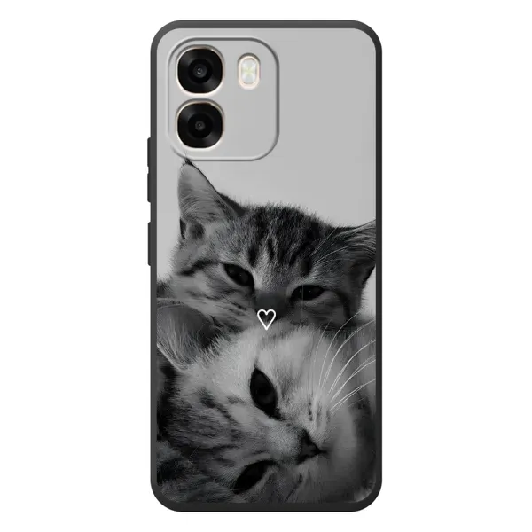 Чохол з принтом «Пара котів» для OPPO A6