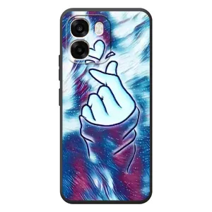 Чохол з принтом для OPPO A6 (AlphaPrint - Знак сердечка) (Радужне серце)
