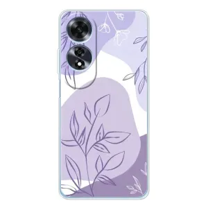 Силиконовый чехол с принтом в цветах на OPPO A60 5G (Фиолетовые листья абстракция)