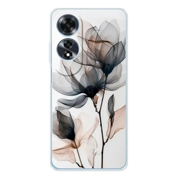 Чехол с принтом «Цветы на белом» для OPPO A60 5G