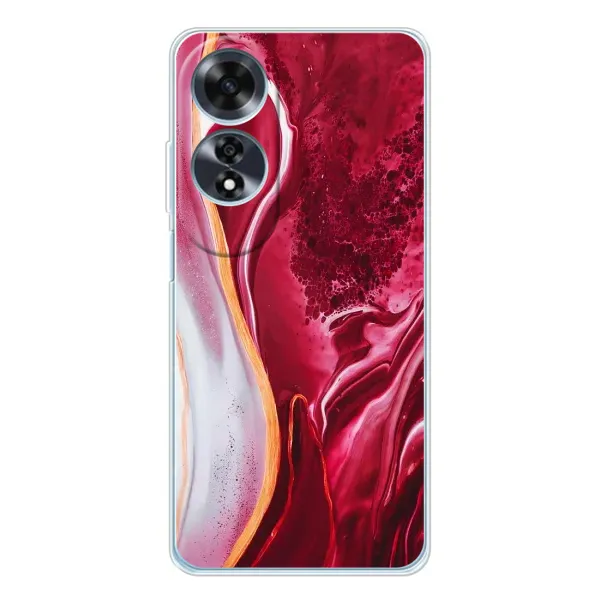 Чехол с принтом «Мрамор красный» для OPPO A60 5G