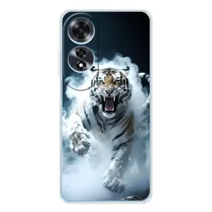 Чехол с принтом «Белый тигр в дыму» для OPPO A60 5G