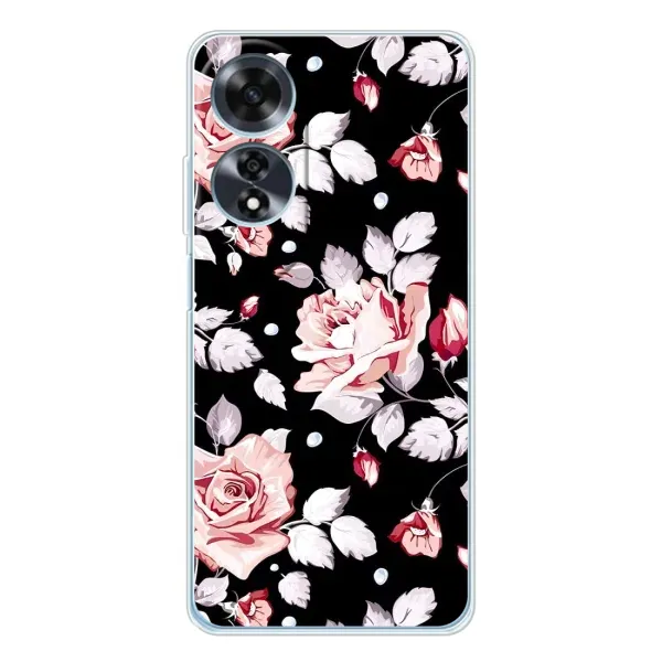 Чехол с принтом «Цветочки на черном» для OPPO A60 Чехол с принтом «Цветочки на черном» для OPPO A60