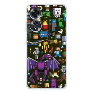 Чохол Майнкрафт на OPPO A60 (AlphaPrint) Minecraft (Колаж Майнкрафт)