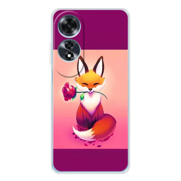 Чехол с принтом «Лисичка с розочкой» для OPPO A60