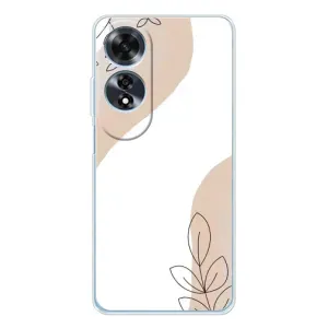 Силиконовый чехол с принтом в цветах на OPPO A60 (Нюдовая веточка абстракция)