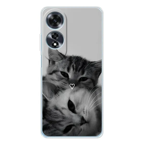 Чохол з принтом «Пара котів» для OPPO A60