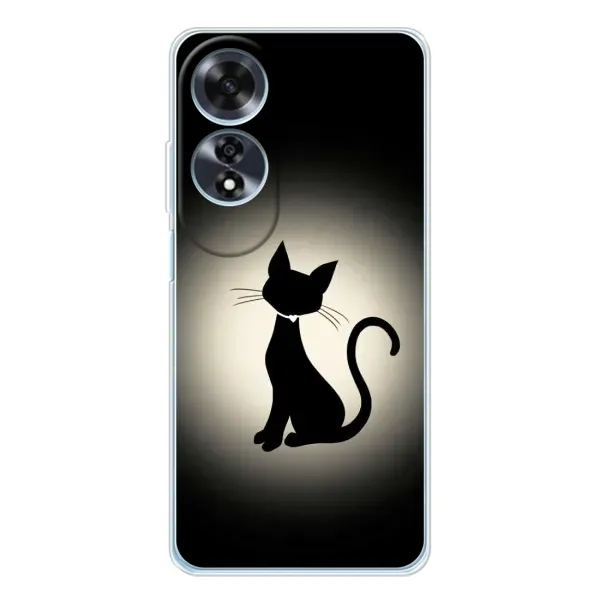 Чохол з принтом «Силует котика» для OPPO A60