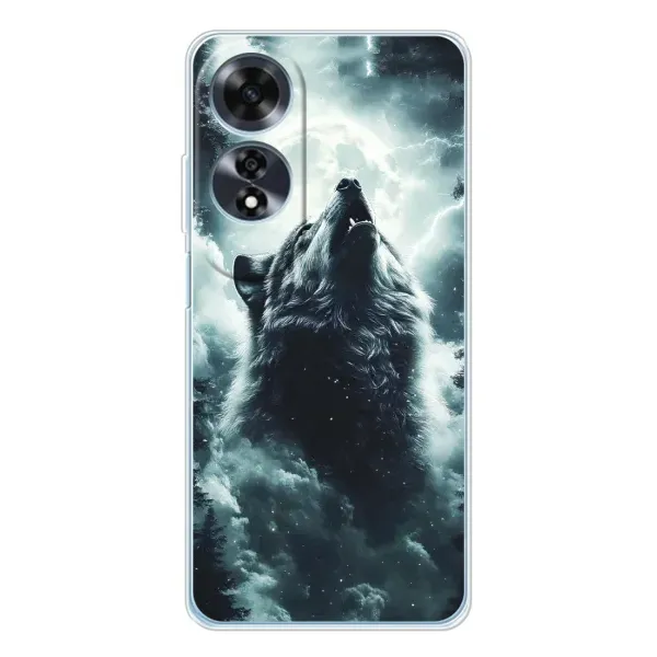Чохол з принтом «Вовк у хмарах» для OPPO A60