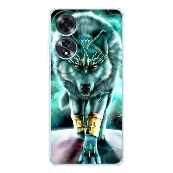 Чехол с принтом «Яркий волк» для OPPO A60