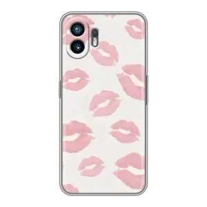 Чехол с розовым рисунком для OPPO A6s 5G (Розовые губы)