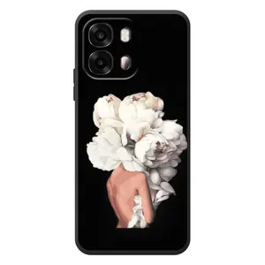 Чехлы (ART) Цветы на OPPO A6s (VPrint) (Белые цветы)