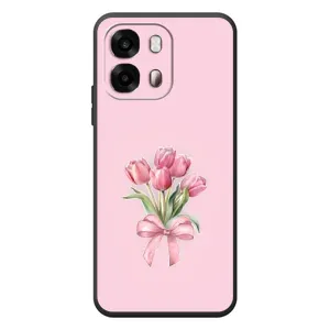 Чехол с розовым рисунком для OPPO A6s (Букет цветов)
