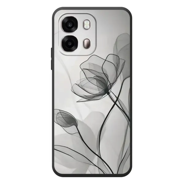 Чехол с принтом «Черные цветы» для OPPO A6s