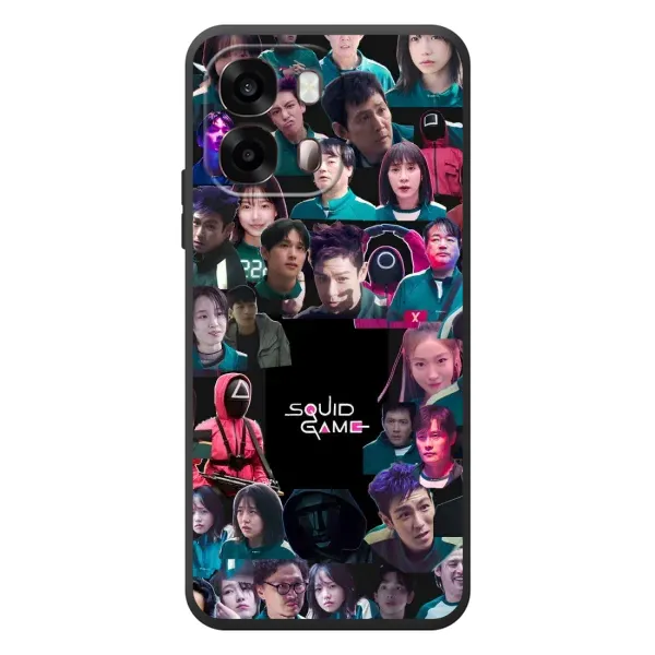 Чехол с принтом «Коллаж Игра кальмара» для OPPO A6s Чехол с принтом «Коллаж Игра кальмара» для OPPO A6s