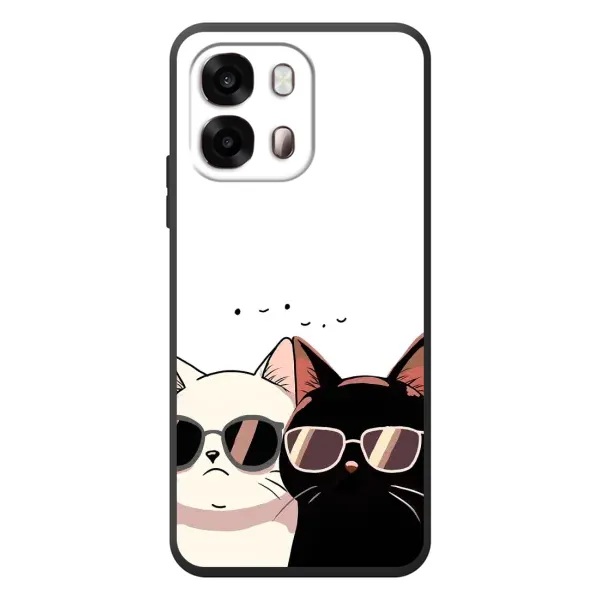 Чохол з принтом «Коти в окулярах» для OPPO A6s