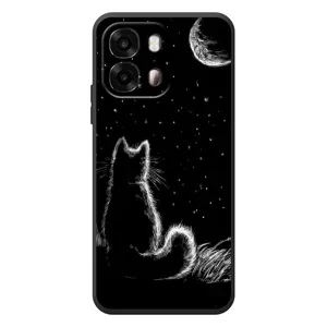 Чохол з принтом для OPPO A6s (AlphaPrint) Модні коти (Котик і місяць)