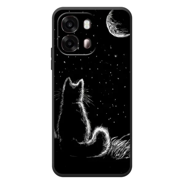 Чохол з принтом «Котик і місяць» для OPPO A6s Чохол з принтом «Котик і місяць» для OPPO A6s