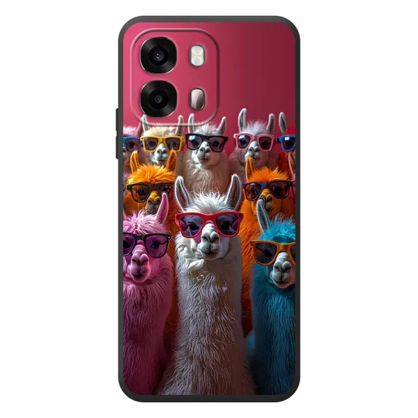 Чехол с принтом «Ламы в очках» для OPPO A6s
