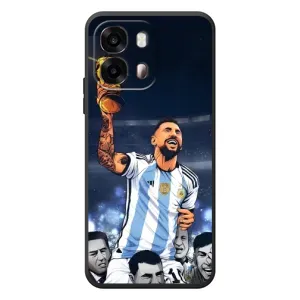 Чехлы для OPPO A6s (Leo чемпион) (AlphaPrint) (Месси с кубком)