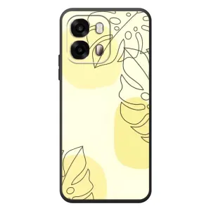 Силиконовый чехол с принтом в цветах на OPPO A6s (Желтая монстера арт)