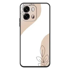 Силиконовый чехол с принтом в цветах на OPPO A6s (Нюдовая веточка абстракция)