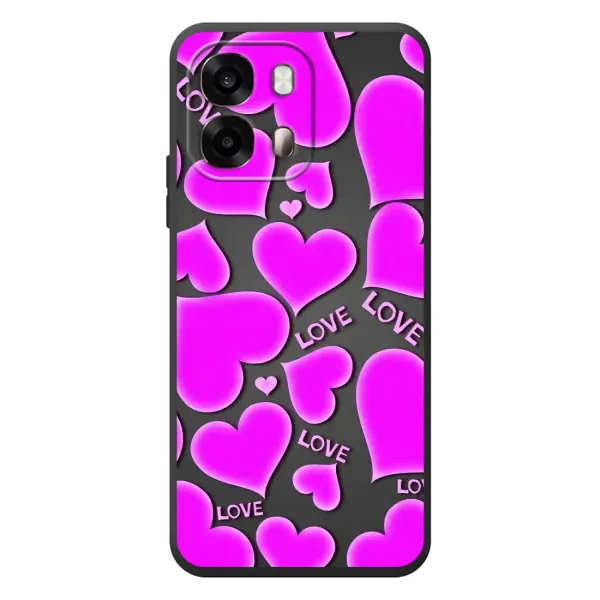 Чехол с принтом «Pink hearts» для OPPO A6s