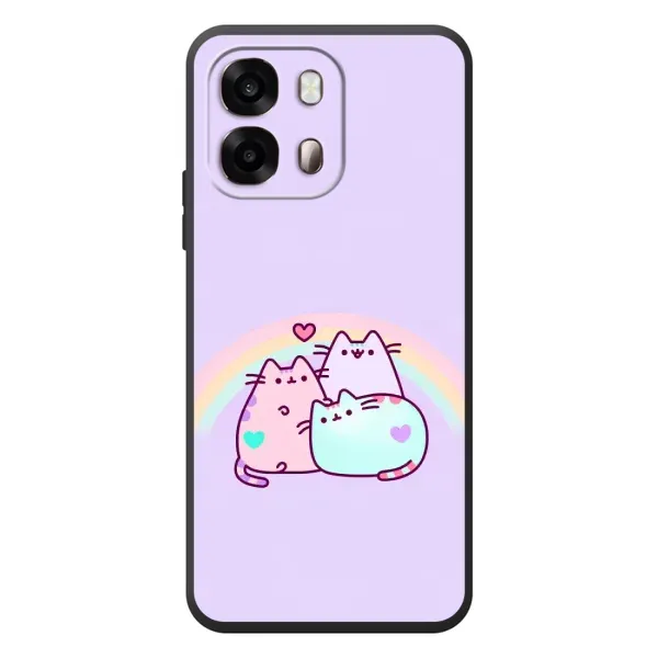 Чехол с принтом «Радужные котики» для OPPO A6s
