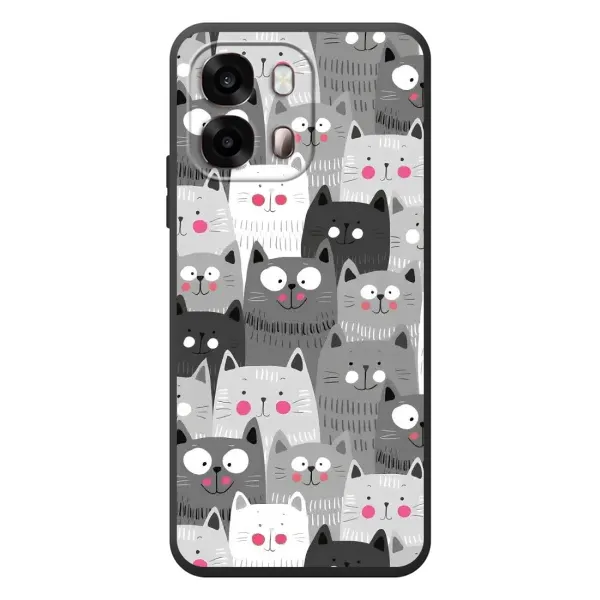 Чохол з принтом «Мальовані котики» для OPPO A6s